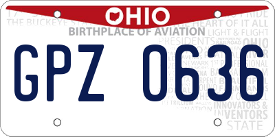 OH license plate GPZ0636