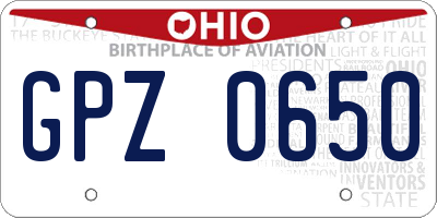 OH license plate GPZ0650