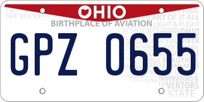 OH license plate GPZ0655