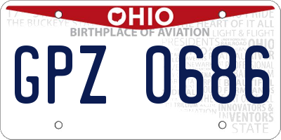 OH license plate GPZ0686