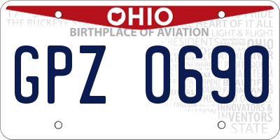 OH license plate GPZ0690