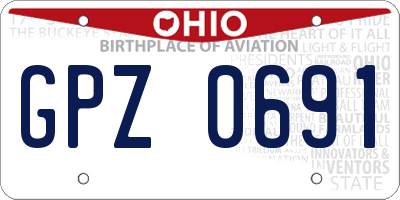 OH license plate GPZ0691