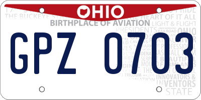 OH license plate GPZ0703