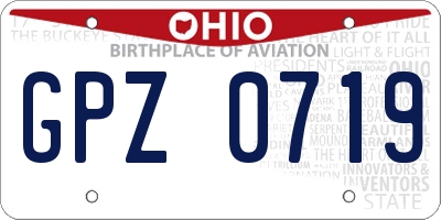 OH license plate GPZ0719
