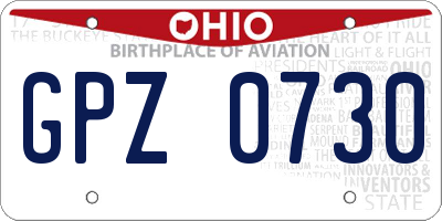 OH license plate GPZ0730