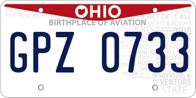 OH license plate GPZ0733