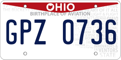 OH license plate GPZ0736