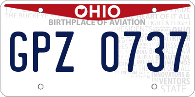 OH license plate GPZ0737