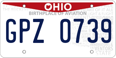 OH license plate GPZ0739