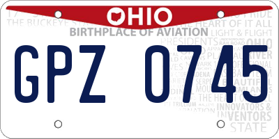 OH license plate GPZ0745