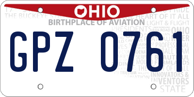 OH license plate GPZ0761