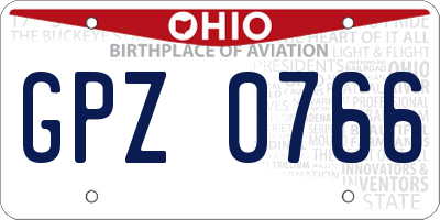 OH license plate GPZ0766
