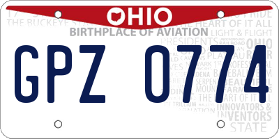 OH license plate GPZ0774