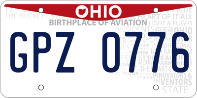 OH license plate GPZ0776