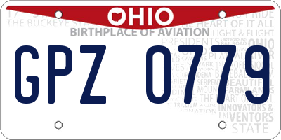 OH license plate GPZ0779