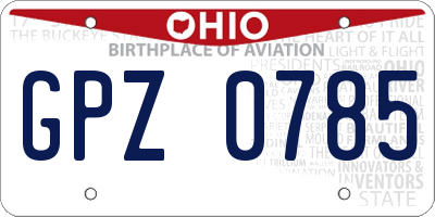 OH license plate GPZ0785