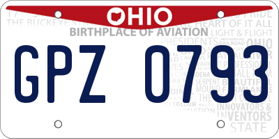 OH license plate GPZ0793