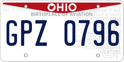 OH license plate GPZ0796