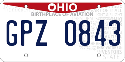 OH license plate GPZ0843