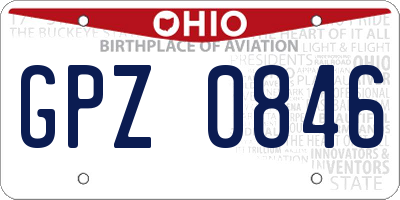 OH license plate GPZ0846