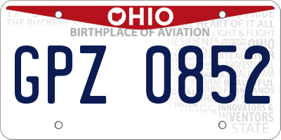 OH license plate GPZ0852