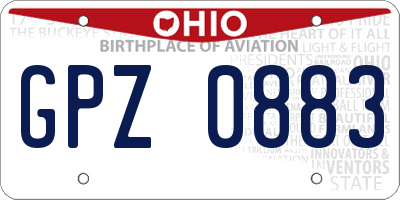 OH license plate GPZ0883