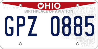 OH license plate GPZ0885