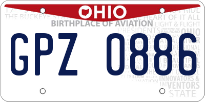 OH license plate GPZ0886