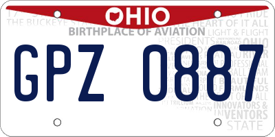 OH license plate GPZ0887