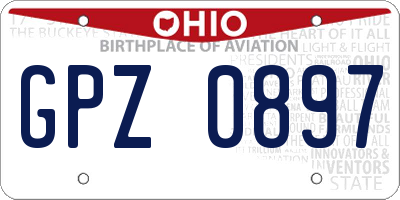 OH license plate GPZ0897