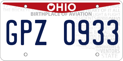 OH license plate GPZ0933