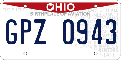OH license plate GPZ0943