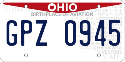 OH license plate GPZ0945