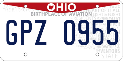 OH license plate GPZ0955