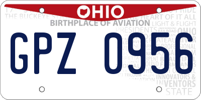 OH license plate GPZ0956