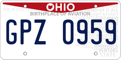 OH license plate GPZ0959