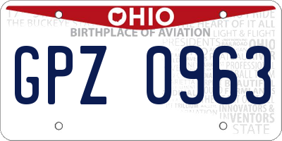 OH license plate GPZ0963