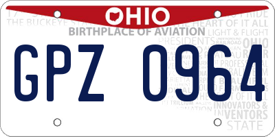 OH license plate GPZ0964