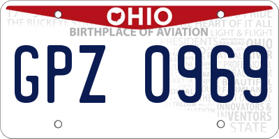 OH license plate GPZ0969