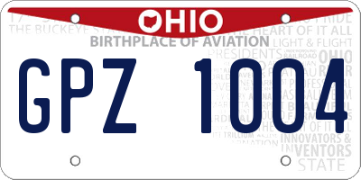 OH license plate GPZ1004