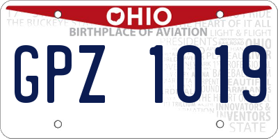 OH license plate GPZ1019
