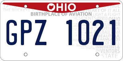OH license plate GPZ1021