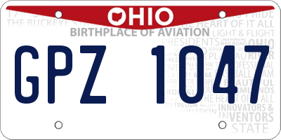 OH license plate GPZ1047