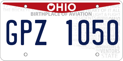 OH license plate GPZ1050