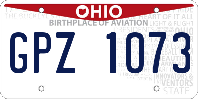 OH license plate GPZ1073