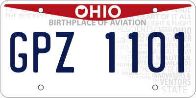 OH license plate GPZ1101