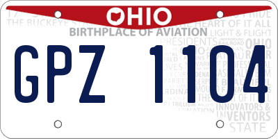 OH license plate GPZ1104