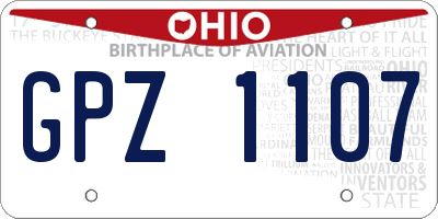 OH license plate GPZ1107