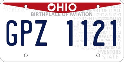 OH license plate GPZ1121