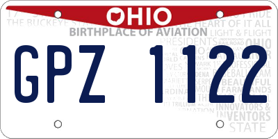 OH license plate GPZ1122